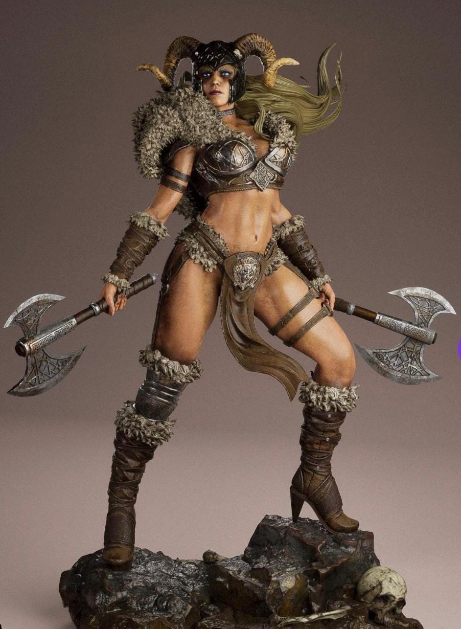 Ragna Stormborn - Viking Warrior Female Berserker Resin Statue 1/6 hand painted