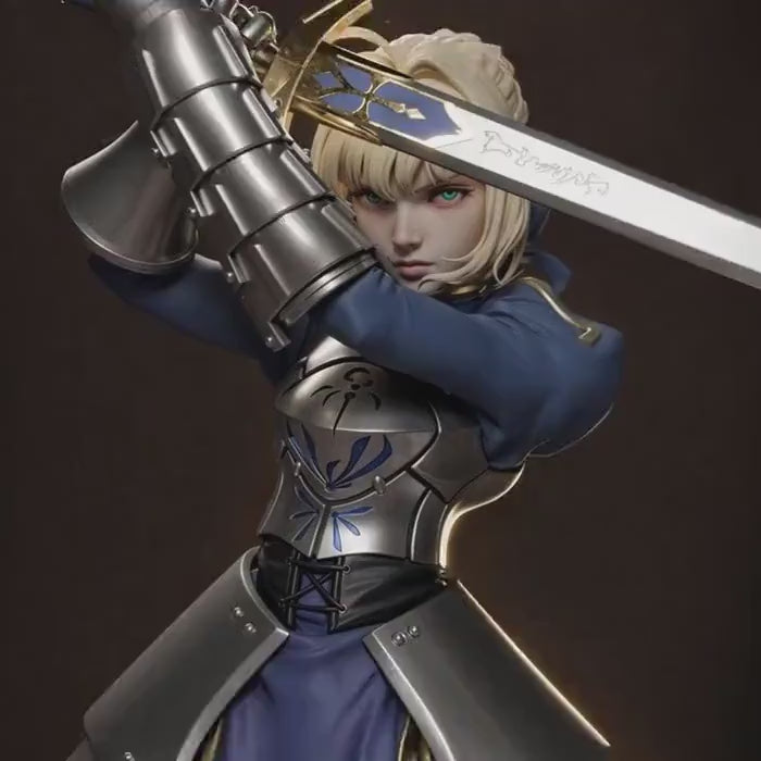 Armored saber Knight with Sacred Blade | 1/6 hand painted