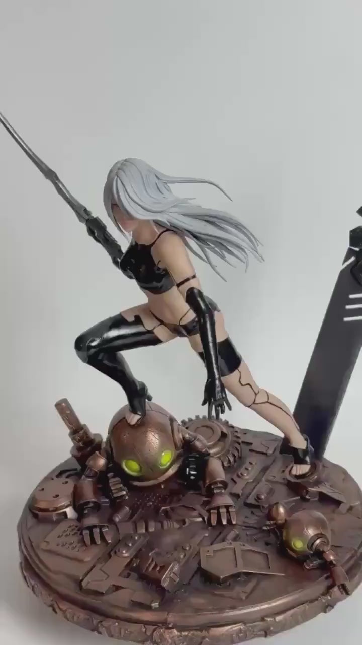 Cyber Warrior Girl Figurine – 1:6 Scale Hand-Painted Anime Statue