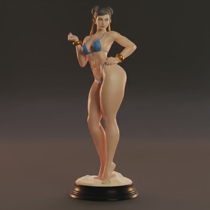 Painted Custom Figurine – Martial Arts Champion Bikini Pose • 1/6 Scale or 1/4
