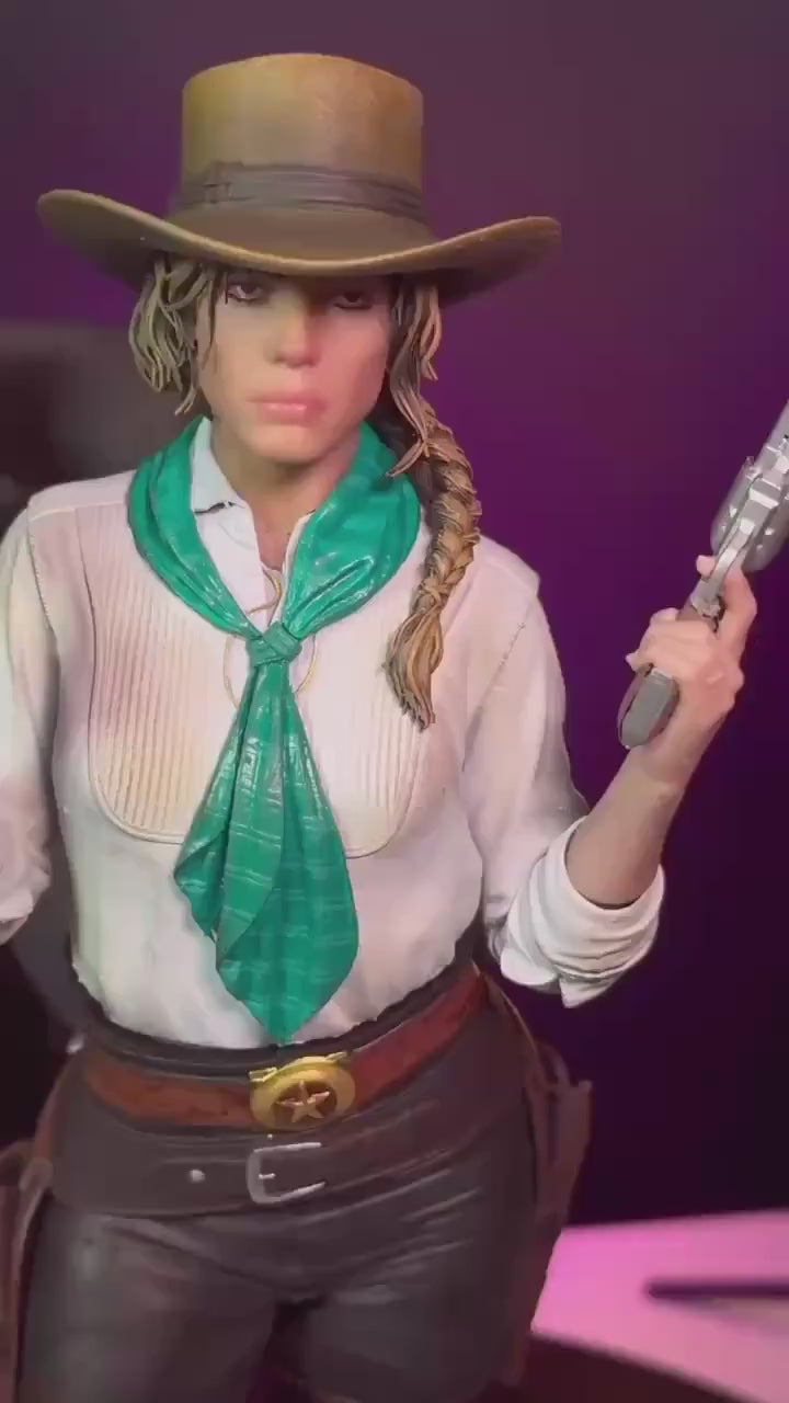 Frontier Sharpshooter with Horse – 1/6 Scale Custom Figurine • Hand Painted Western Diorama Statue