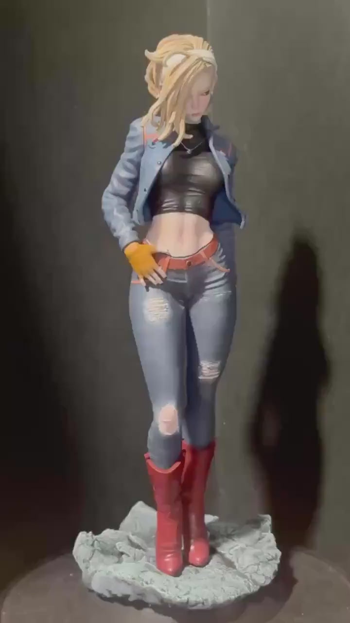 Blonde Android figure statue / hand painted